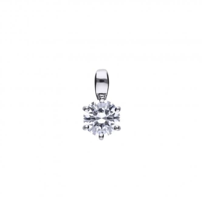 Diamonfire Silver White Zirconia Solitaire Pendant P4608
