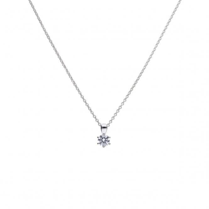 Diamonfire Silver White Zirconia Solitaire Pendant P4609DiamonfireP4609