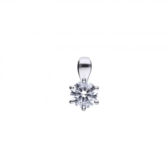 Diamonfire Silver White Zirconia Solitaire Pendant P4609