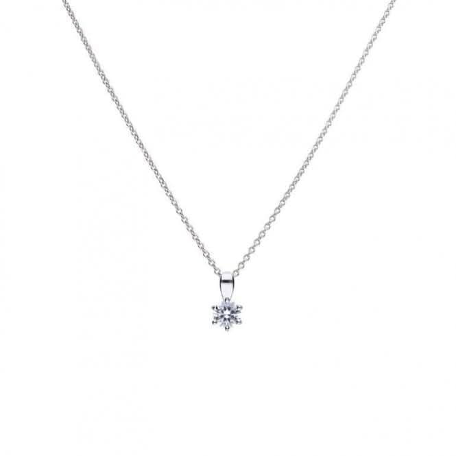 Diamonfire Silver White Zirconia Solitaire Pendant P4611DiamonfireP4611