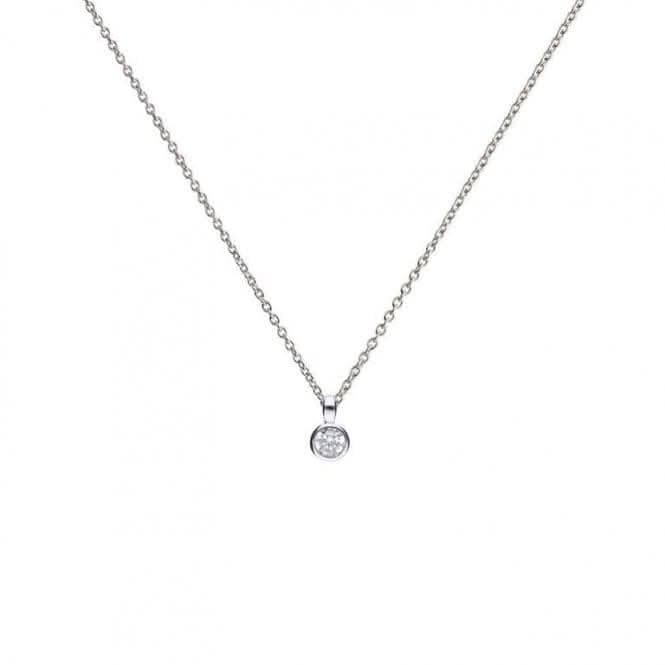 Diamonfire Silver White Zirconia Solitaire Pendant P4640