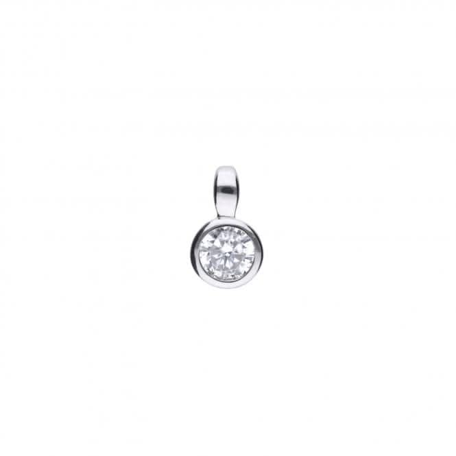 Diamonfire Silver White Zirconia Solitaire Pendant P4640