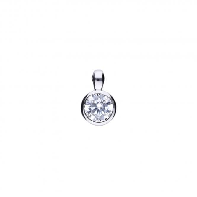 Diamonfire Silver White Zirconia Solitaire Pendant P4641