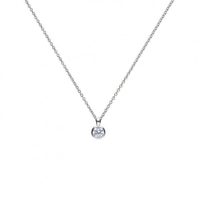 Diamonfire Silver White Zirconia Solitaire Pendant P4641