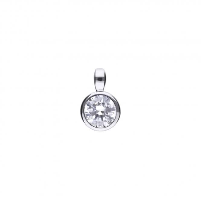 Diamonfire Silver White Zirconia Solitaire Pendant P4642