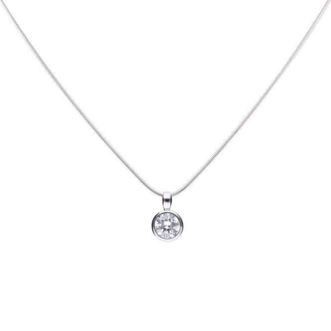 Diamonfire Silver White Zirconia Solitaire Pendant P4642