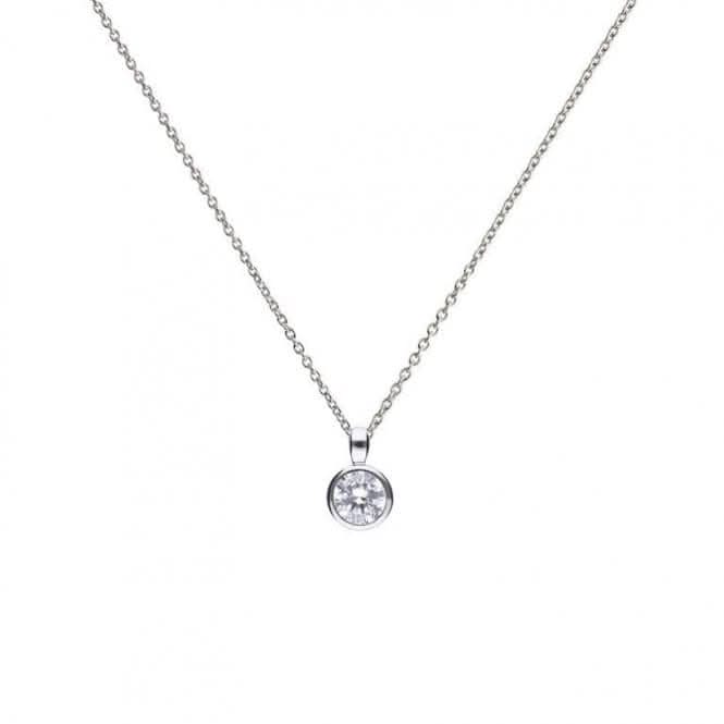 Diamonfire Silver White Zirconia Solitaire Pendant P4643