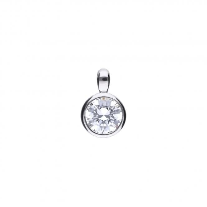 Diamonfire Silver White Zirconia Solitaire Pendant P4643