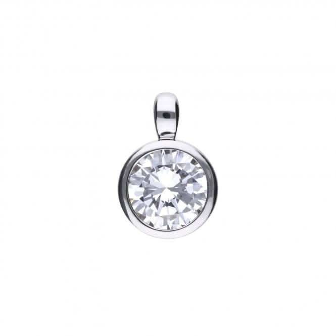 Diamonfire Silver White Zirconia Solitaire Pendant P4645