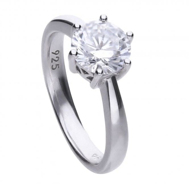 Diamonfire Silver White Zirconia Solitaire Ring R3622