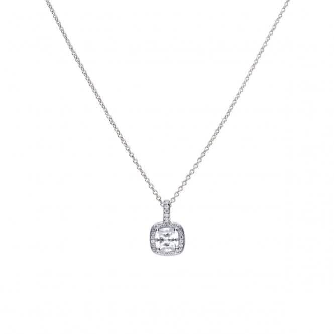Diamonfire Silver White Zirconia Square Pendant P4617