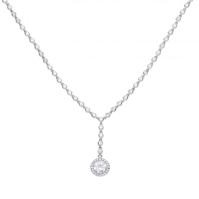 Diamonfire Silver White Zirconia Y - Collier Necklace N4233