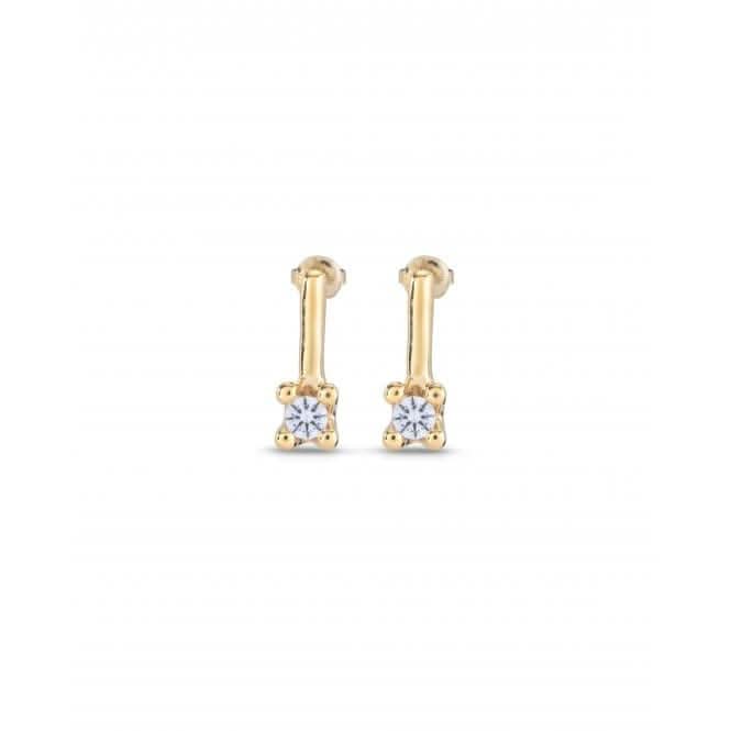 Divine Medium 18k Gold Plated White Zirconia Earrings PEN0952BLNORO0U
