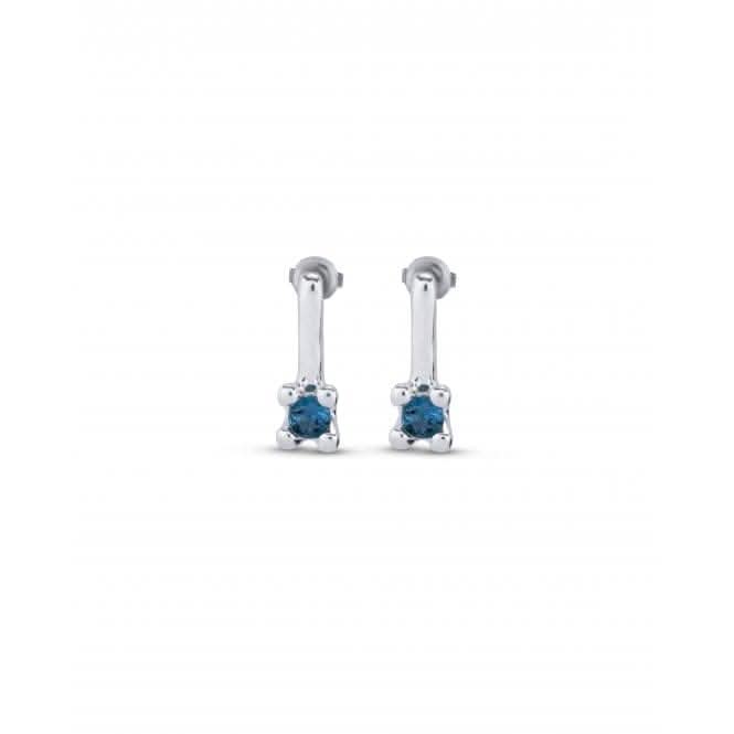 Divine Medium Silver Plated Blue Zirconia Earrings PEN0952AZUMTL0U