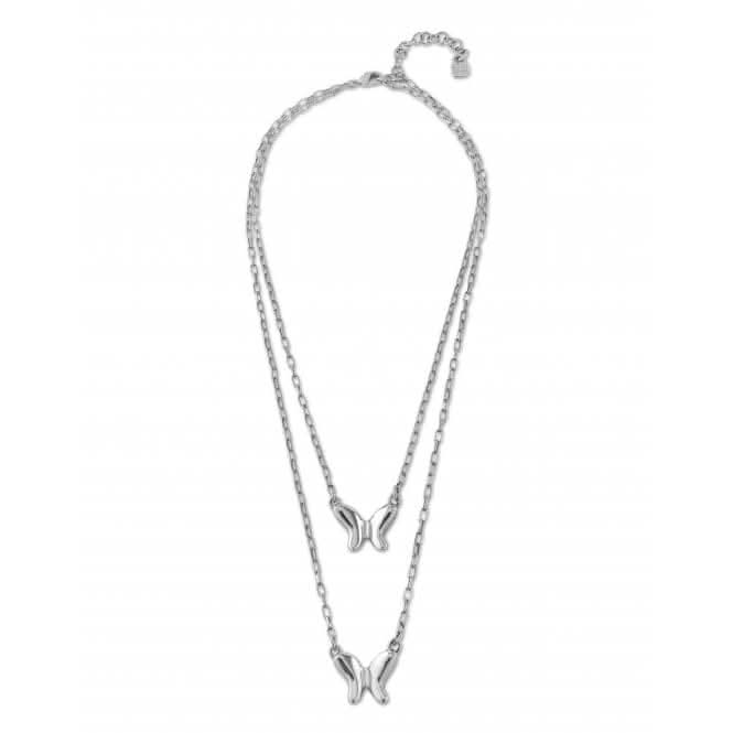 Double Butterfly Necklace COL1861MTL0000U