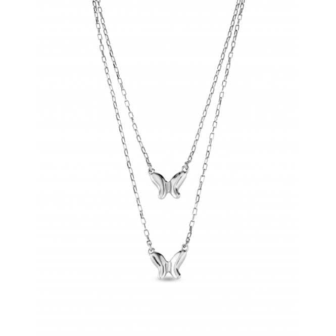 Double Butterfly Necklace COL1861MTL0000U