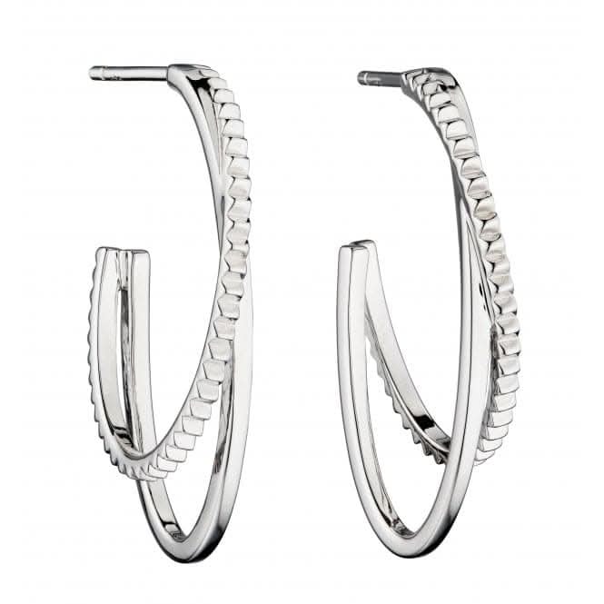 Fiorelli Silver Double Hoop Earrings E5792