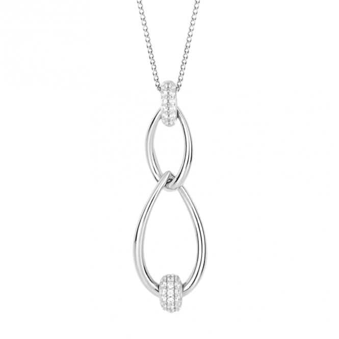 Fiorelli Silver Doughnut Twist Zirconia Pendant P5195C