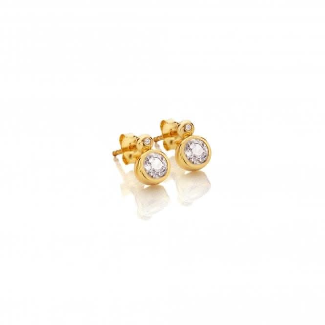 Droplet Stud White Topaz Earrings DE774