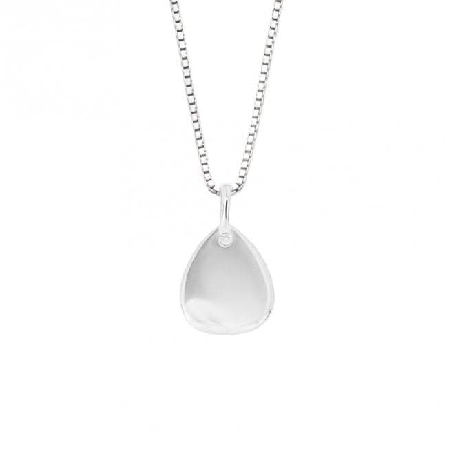 Droplet Tag Diamond Silver Pendant P5211