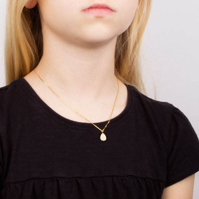 Droplet Tag Gold Plated Silver Diamond Pendant P5208