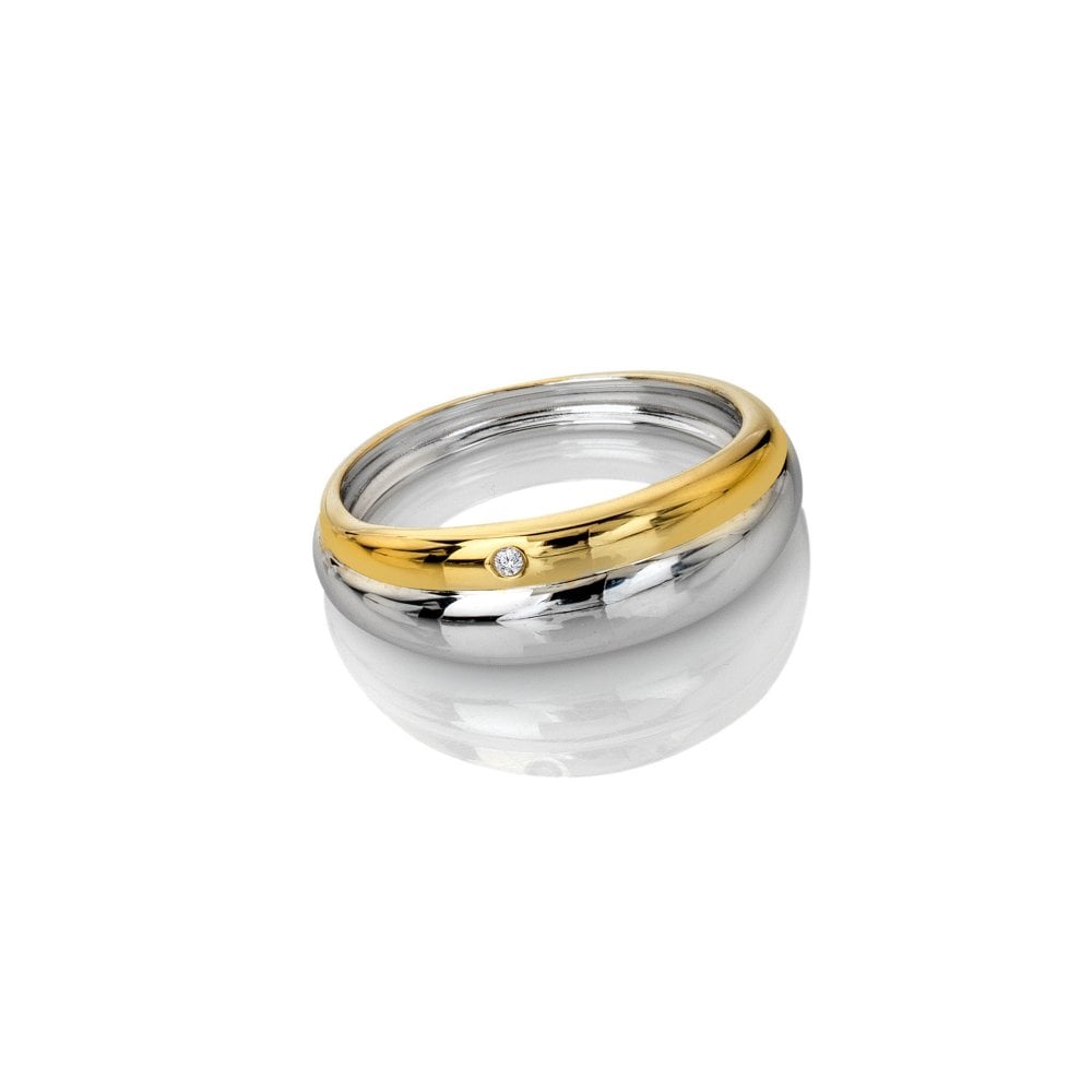 Sterling Silver Droplet Two Tone Ring DR312