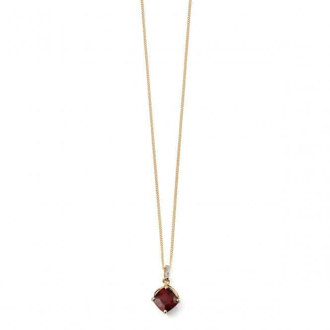Elements 9ct Yellow Gold Garnet Pendant GP2022R
