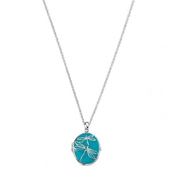 Elements Dragonfly Blue Enamel Locket P4035T