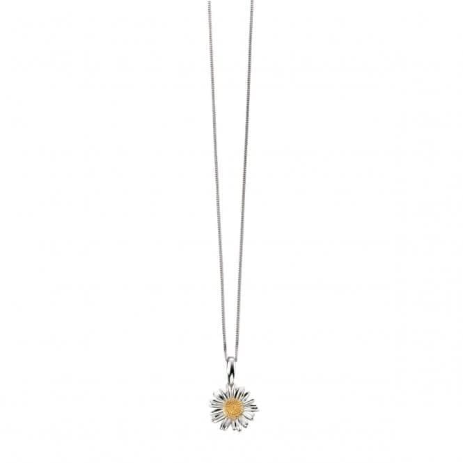 Elements Gold Plate Detail Daisy Pendant P4222