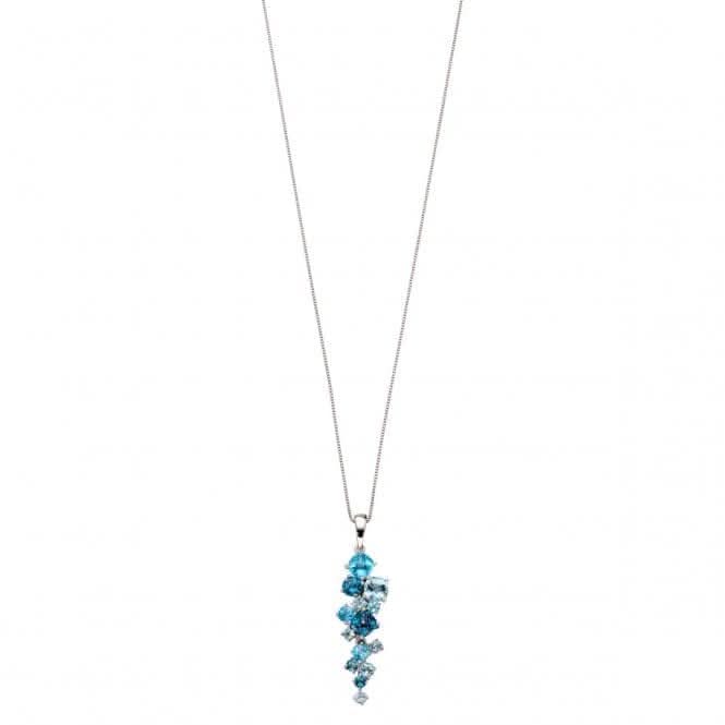 Elements Gold White Gold Blue Topaz Irregular Pendant GP2117TElements GoldGP2117T