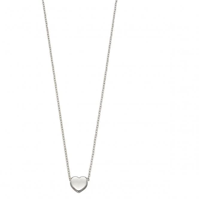 Elements Gold White Gold Plain Heart Necklace GN308