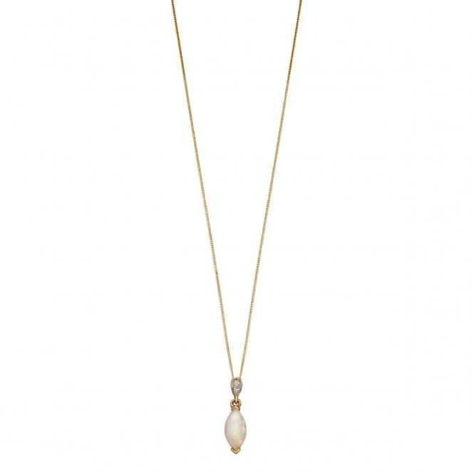 Elements Gold Yellow Gold Opal Marquise Pendant GP2115W