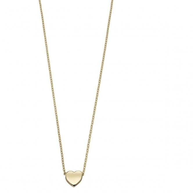 Elements Gold Yellow Gold Plain Heart Necklace GN309