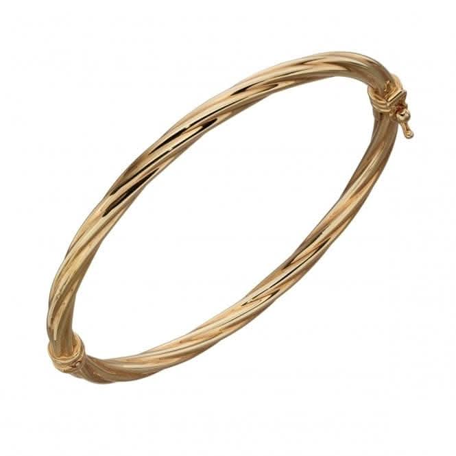 Elements Gold Yellow Gold Twist Bangle Bracelet GB450
