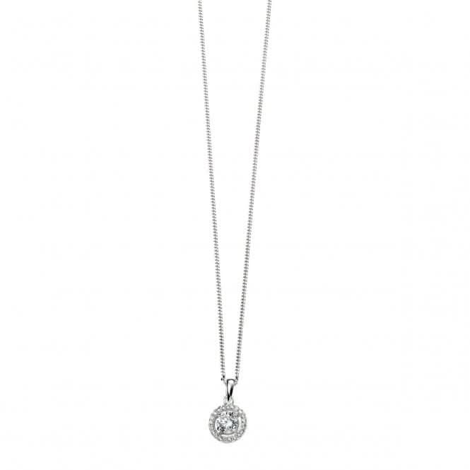 Elements Pave Disc Pendant with Clear Round CZ P4158C