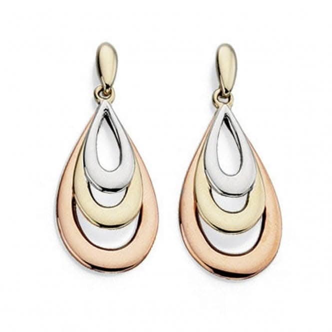 Elements Rose Yellow White Gold Teardrop Earrings GE845Z475