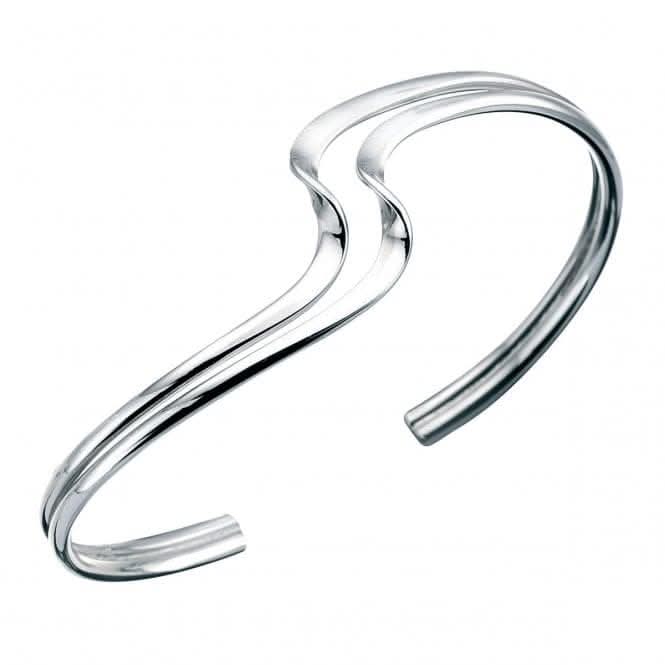 Elements Silver Double Wave Torq Style Bangle B480