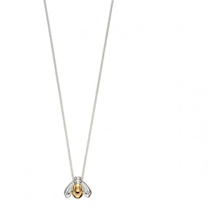 Elements Silver Mixed Yellow Plate And Plain Silver Bug Pendant P4678