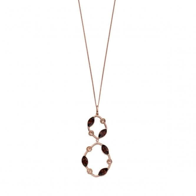 Elements Silver Rose Gold Plated Topaz Peach Swarovski Pendant P4705