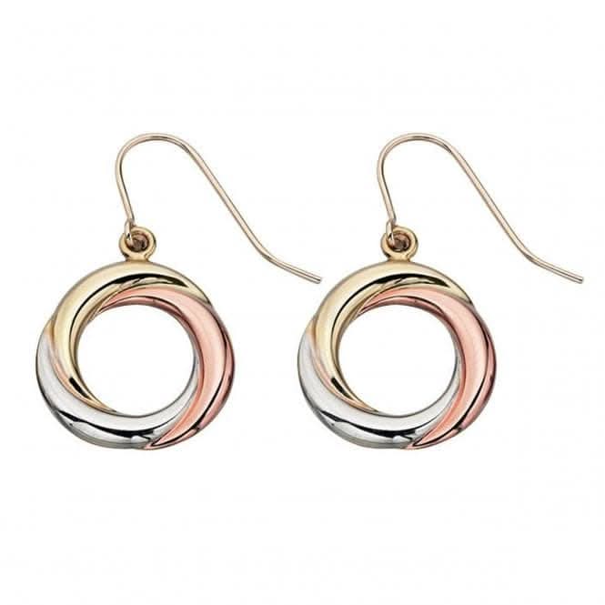 Elements Triple Gold Russian Ring Style Earrings GE843Z475