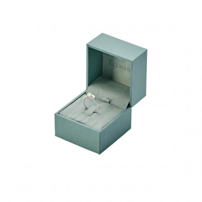 Elements White Gold Ring Twist Aquamarine Pave Diamonds GR327TZ477