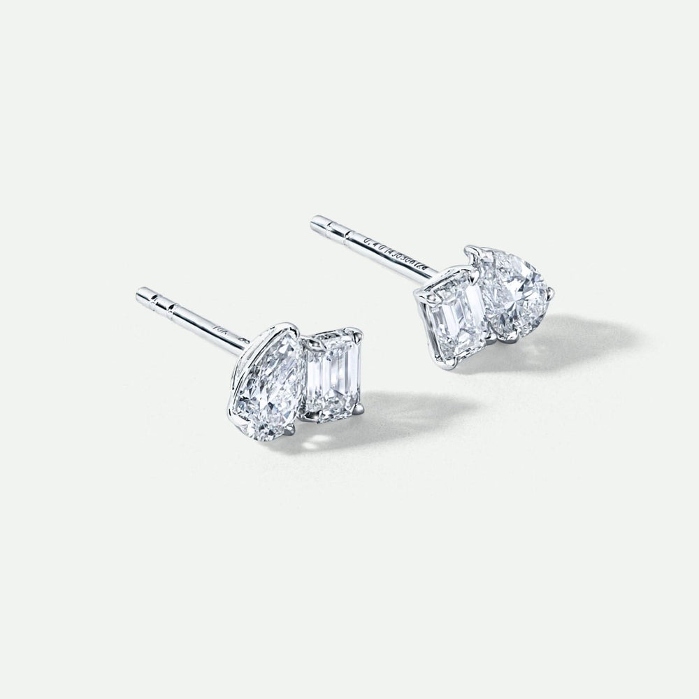 Elise Earring | 9ct White Gold 0.80ct tw Lab Grown Diamond Toi Et Moi Stud Earrings