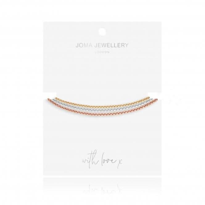 Ella Multi Chain Gold Silver Rose Gold 18cm + 3cm Extender Bracelet 4473