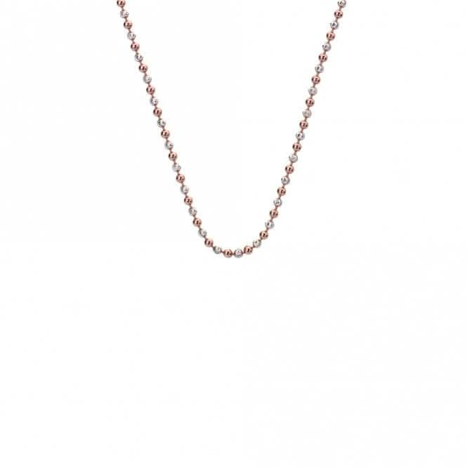 Emozioni 24" Sterling Silver Rose Gold Plated Accent Bead Chain CH056