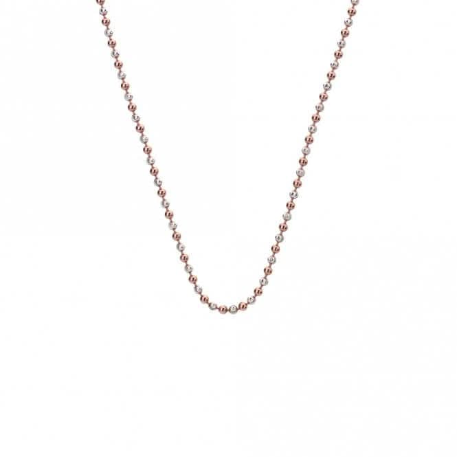 Emozioni 30" Silver and Rose Gold Bead Chain CH020