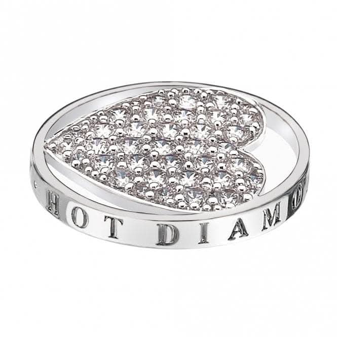 Emozioni Ice Sparkle Heart Coin 33mm EC367