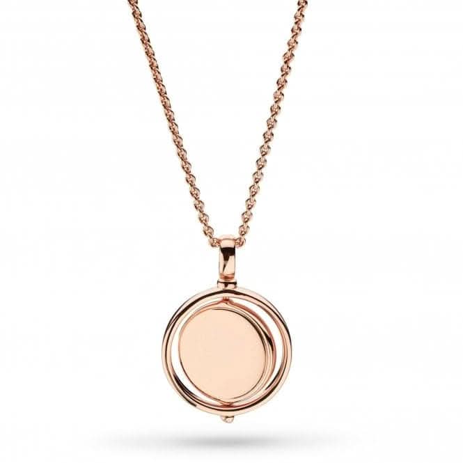 Empire Revival Round Spinner Rose Gold Plate 17" Necklace 90385RG