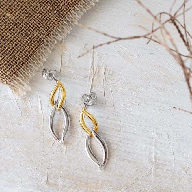 Entwine Twine Link Golden Drop Earrings 61142GRP