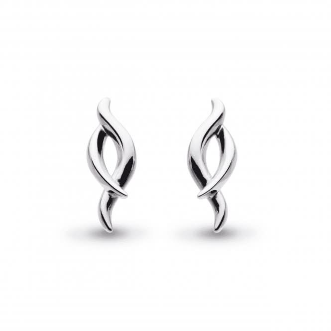 Entwine Twine Rhodium Plated Stud Earrings 40223RP