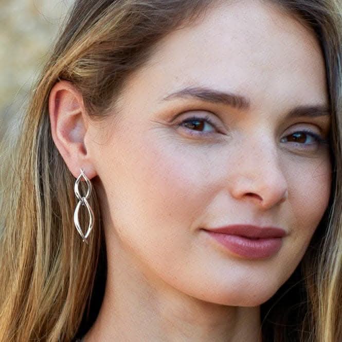 Entwine Twine Twist Duo Link Drop Earrings 60229RP